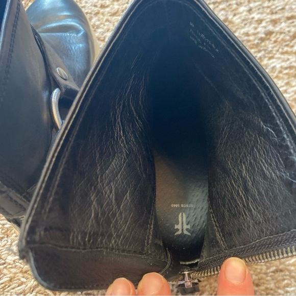 Frye Lena Harness Bootie Black Leather Size 8 - Picture 4 of 8